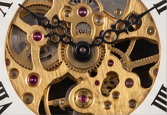 Skeleton movement of an antique pocket watch